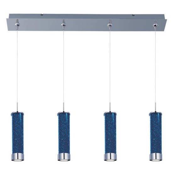 Picture of 11.5W Chroma 4-Light LED RapidJack Pendant and Canopy PC Sky Blue Glass Cree® LED (OA HT 22.5"-142.5") (CAN 34.5"x4.5"x2.5")