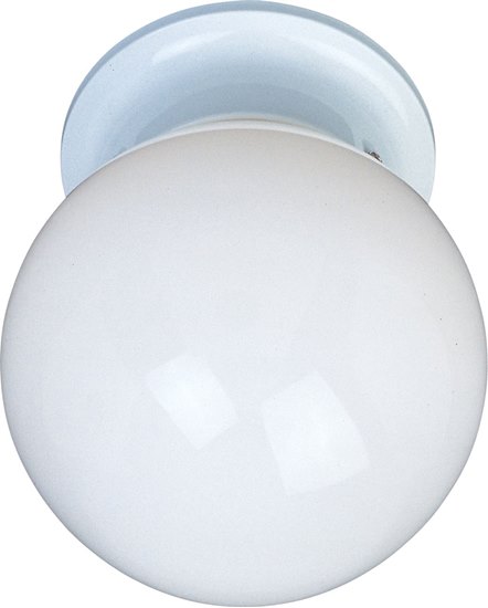 Picture of 13W 1-Light Flush Mount WT White Glass GU24 Fluorescent 6-Min