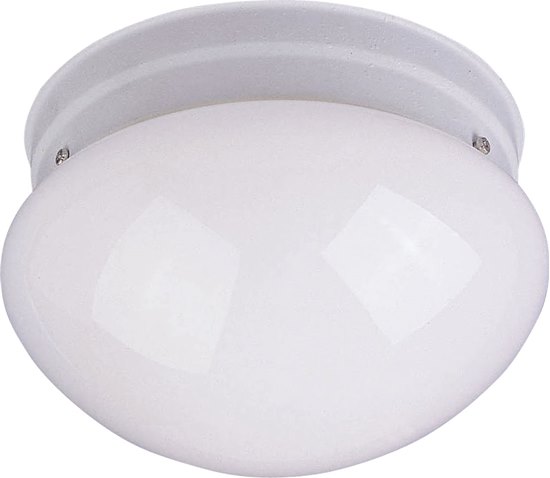 Foto para 13W 1-Light Flush Mount WT White Glass GU24 Fluorescent 8-Min