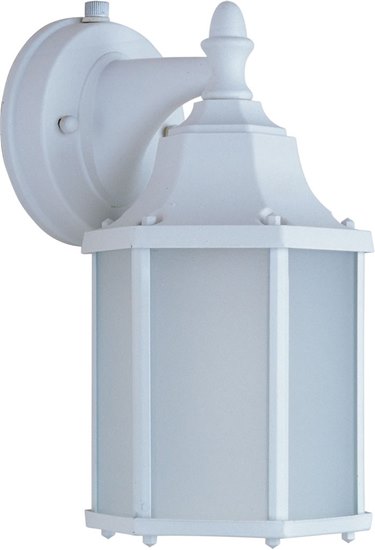 Foto para 13W 1-Light Outdoor Wall Mount WT Frosted Glass GU24 Fluorescent 5.5"x10" 6-Min