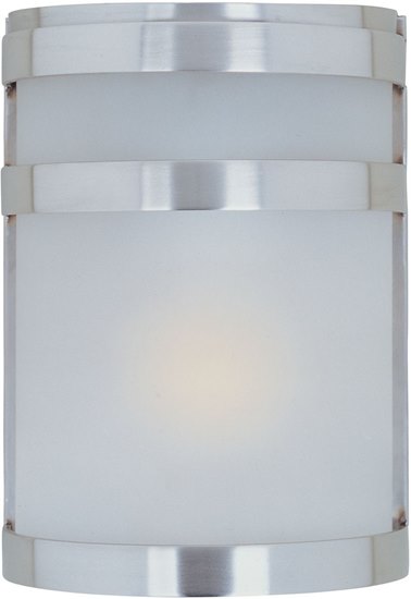 Picture of 13W Arc EE 1-Light Outdoor Wall Lantern SST Frosted Glass GU24 Fluorescent 