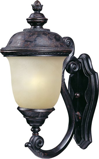 Foto para 13W Carriage House EE 1-Light Outdoor Wall Lantern OB Mocha Glass GU24 Fluorescent 9"x20" 