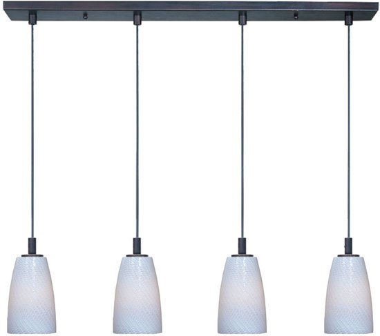 Picture of 13W Carte 4-Light Pendant BZ White Ripple G24- 2 Quad T4 CFL (OA HT 24"-60")