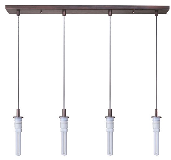 Foto para 13W Carte 4-light Pendant Frame BZ G24q- 1 Quad T4 CFL Fluorescent (OA HT 24"-60") 4-Min