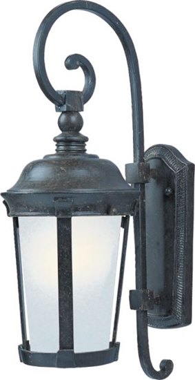 Picture of 13W Dover EE 1-Light Outdoor Wall Lantern BZ Frosted Seedy Glass GU24 Fluorescent 8"x19.5" 