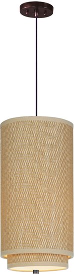 Foto para 13W Elements 1-Light Pendant with Cord OI Natural Fiber GU24 Fluorescent (OA HT 32"-136")