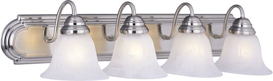 Picture of 13W Essentials EE 4-Light Bath Vanity SN Marble Glass GU24 Fluorescent 