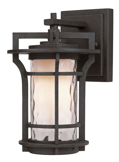 Picture of 13W Oakville EE 1-Light Outdoor Wall Lantern BO Water Glass GU24 6.25"x9.5" 