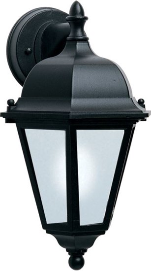 Picture of 13W Westlake EE 1-Light Outdoor Wall Lantern BK Frosted Glass GU24 Fluorescent 8"x15" 6-Min