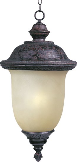 Foto para 18W Carriage House EE 1-Light Outdoor Hanging Lantern OB Mocha Glass GU24 Fluorescent 72" Chain