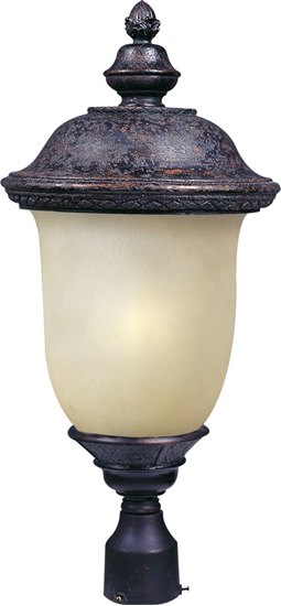 Foto para 18W Carriage House EE 1-LT Outdoor Pole/Post Lantern OB Mocha Glass GU24 Fluorescent 