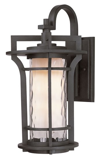 Foto para 18W Oakville EE 1-Light Outdoor Wall Lantern BO Water Glass GU24 