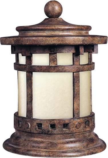 Picture of 18W Santa Barbara EE 1-Light Outdoor Deck Lantern SE Mocha Glass GU24 Fluorescent 