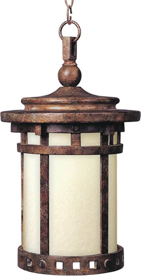 Picture of 18W Santa Barbara EE 1-Light Outdoor Hanging Lantern SE Mocha Glass GU24 Fluorescent 72" Chain