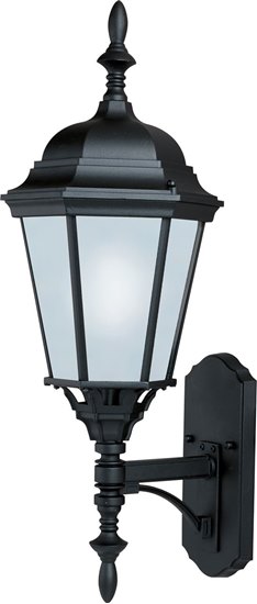 Foto para 18W Westlake EE 1-Light Outdoor Wall Lantern BK Frosted Glass GU24 Fluorescent 9.5"x24" 4-Min