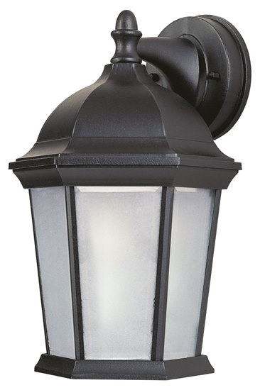 Foto para 1-Light Outdoor Wall Lantern 13W GU24 BK Frosted GU24 Fluorescent 6-Min