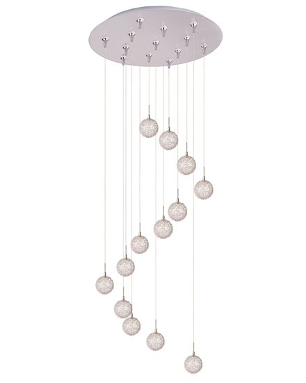 Picture of 20W Starburst 13-Light RapidJack Pendant and Canopy SN Mesh Glass 12V G4 Xenon (OA HT 6.5"-126.5") (CAN 21"x2.5")