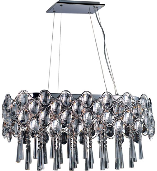 Foto para 25W Jewel 19-Light Pendant PC Beveled Crystal Glass G9 Xenon (OA HT 132")