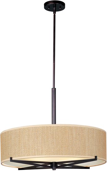 Foto para 26W Elements 4-Light Pendant OI Natural Fiber GU24 Fluorescent 26"x7" (OA HT 25"-70")