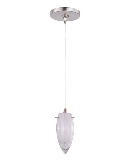 Foto para 35W White Cirrus 1-Light RapidJack Pendant and Canopy SN Glass 12V G4 Xenon (OA HT 8"-128") (CAN 4.5"x4.25")