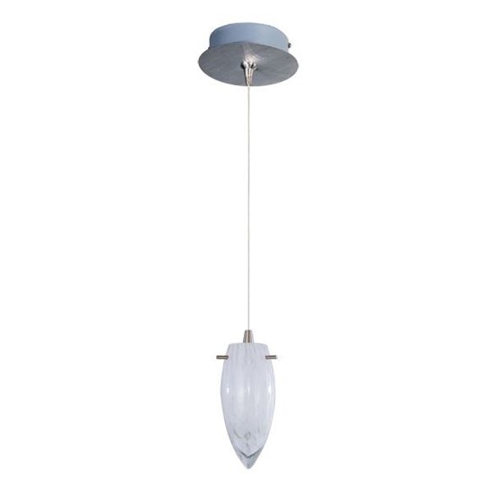 Foto para 35W White Cirrus 1-Light RapidJack Pendant and Canopy SN Glass 12V G4 Xenon (OA HT 9.25"-128.25") (CAN 5.75"x1.25")