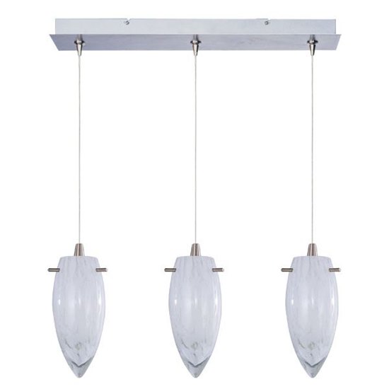 Picture of 35W White Cirrus 3-Light RapidJack Pendant and Canopy SN Glass 12V G4 Xenon (OA HT 8"-128.25") (CAN 24.25"x4.25"x1.25")