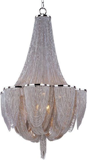 Foto para 40W Chantilly 10-Light Chandelier PN Metal G9 Xenon (CAN 6"x3")36" Chain