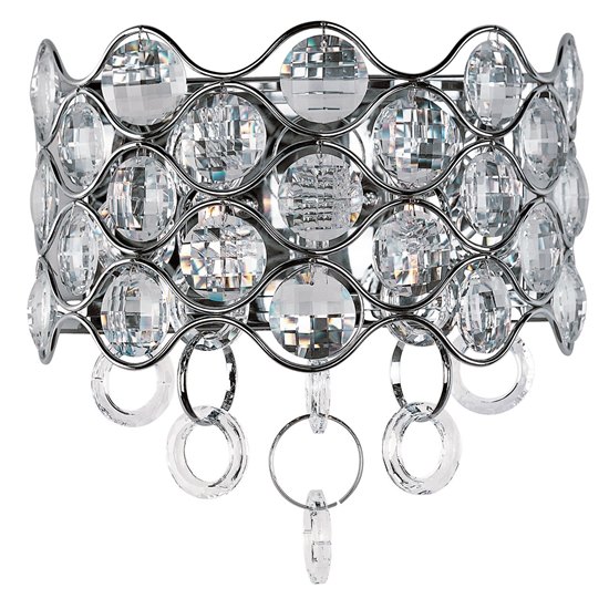 Foto para 40W Cirque 2-Light Wall Sconce PC Beveled Crystal G9 Xenon 