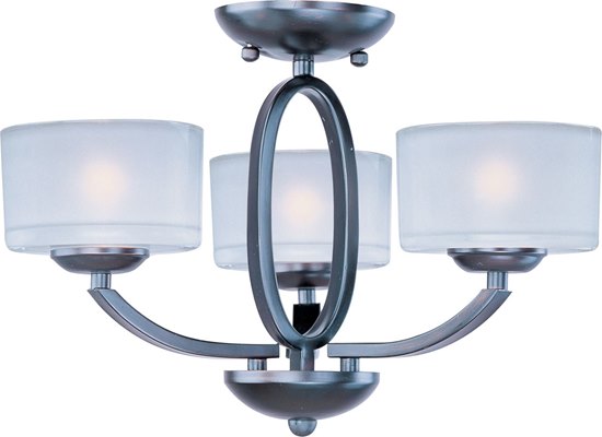 Foto para 40W Elle 3-Light Semi-Flush Mount/Chandelier OI Frosted Glass G9 Frost Xenon 