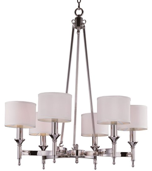 Foto para 40W Fairmont 6-Light Chandelier PN CA Incandescent 36" Chain