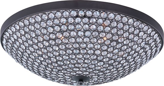 Picture of 40W Glimmer 6-Light Flush Mount BZ Beveled Crystal Glass G9 Xenon 19"x5.5" 