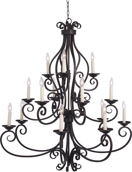 Foto para 40W Manor 15-Light Chandelier OI CA Incandescent 72" Chain