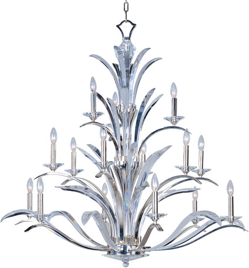 Picture of 40W Paradise 15-Light Chandelier PS Beveled Crystal Glass CA Incandescent 72" Chain