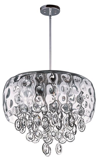 Foto para 40W Ripple 10-Light Pendant PN Water Glass G9 Xenon (OA HT 63.5")