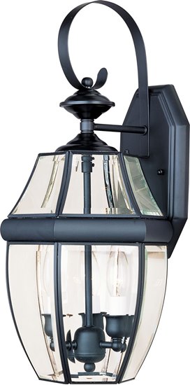 Picture of 40W South Park 3-Light Outdoor Wall Lantern BK Clear Glass CA Incandescent 72" Chain