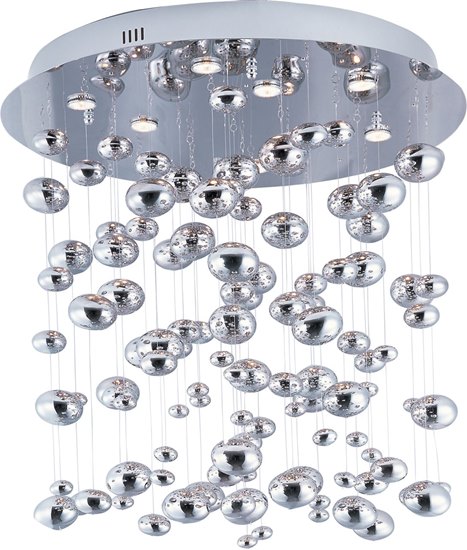 Foto para 50W Dew 9-Light Chandelier PC Polish Chrome Glass GU10 MR16 Halogen 31.5"x33" 