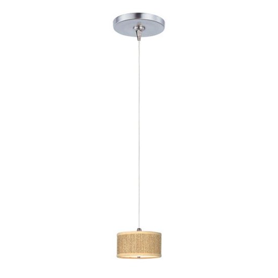 Picture of 50W Elements 1-Light RapidJack Pendant and Canopy SN Natural Fiber 12V GY6.35 T4 Xenon (OA HT 6.5"-124.75") (CAN 4.5"x4.25")