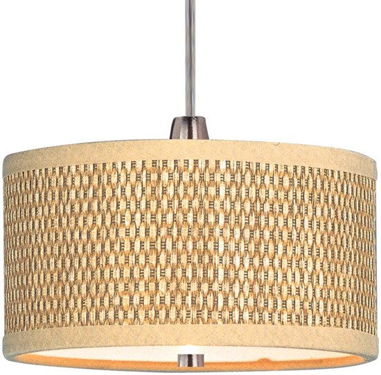 Picture of 50W Elements 1-Light RapidJack Pendant SN Natural Fiber 12V GY6.35 T4 Xenon (OA HT 16"-77")