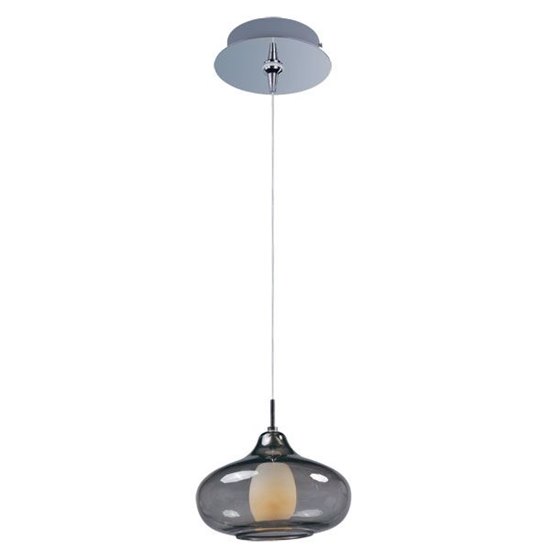 Foto para 50W Graduating 1-Light RapidJack Pendant and Canopy PC Graduating Smoke Glass 12V GY6.35 T4 Xenon (OA HT 10.5"-130.5") (CAN 6"x2.5")