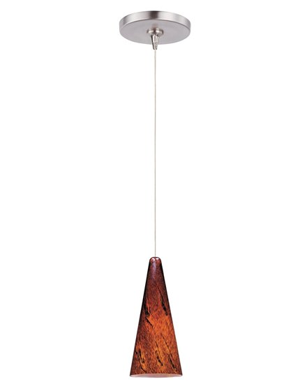 Foto para 50W Lava 1-Light RapidJack Pendant and Canopy SN Amber Lava Glass 12V GY6.35 T4 Xenon (OA HT 11"-131") (CAN 4.5"x4.25")