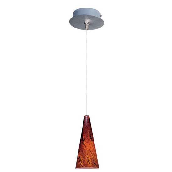 Picture of 50W Lava 1-Light RapidJack Pendant and Canopy SN Amber Lava Glass 12V GY6.35 T4 Xenon (OA HT 12.25"-131.25") (CAN 5.75"x1.25")