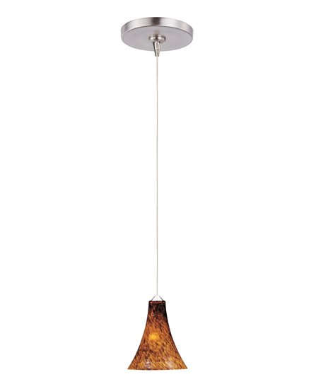 Picture of 50W Leopard 1-Light RapidJack Pendant and Canopy SN Amber Leopard Glass 12V GY6.35 T4 Xenon (OA HT 8.5"-128.5") (CAN 4.5"x4.25")