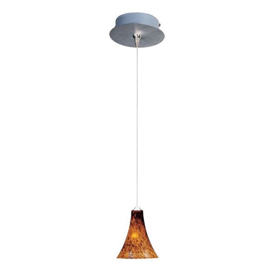 Picture of 50W Leopard 1-Light RapidJack Pendant and Canopy SN Amber Leopard Glass 12V GY6.35 T4 Xenon (OA HT 9.75"-128.75") (CAN 5.75"x1.25")