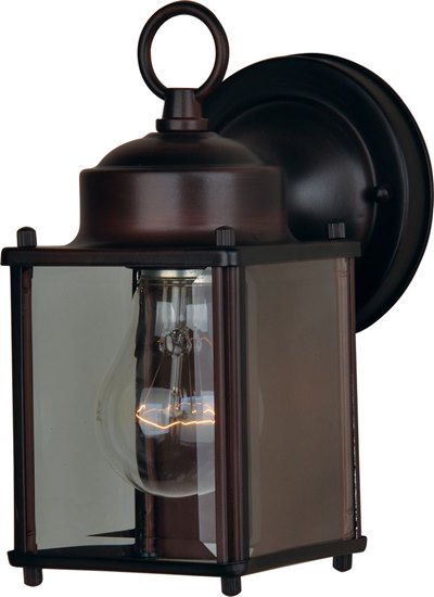 Foto para 60W 1-Light Outdoor Wall Mount OI Clear Glass MB Incandescent 8-Min