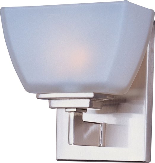 Picture of 60W Angle 1-Light Bath Vanity SN Satin White Glass G9 Frost Xenon 