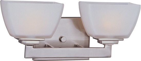 Picture of 60W Angle 2-Light Bath Vanity SN Satin White Glass G9 Frost Xenon 