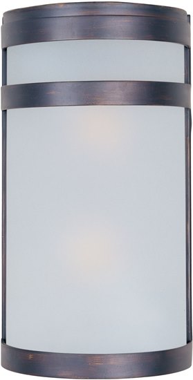 Picture of 60W Arc 2-Light Outdoor Wall Lantern OI Frosted Glass MB Incandescent 