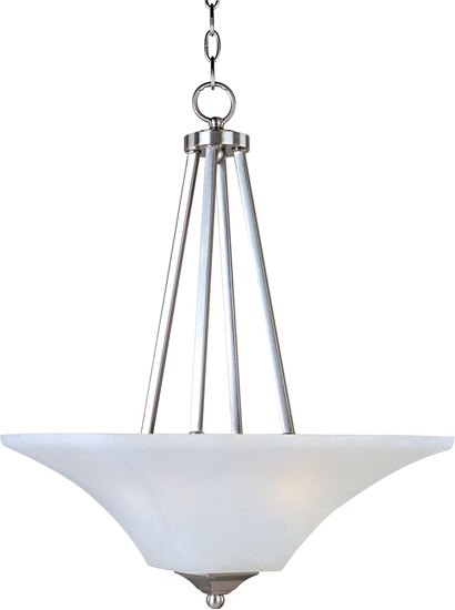 Picture of 60W Aurora 2-Light Invert Bowl Pendant SN Frosted Glass MB Incandescent 36" Chain