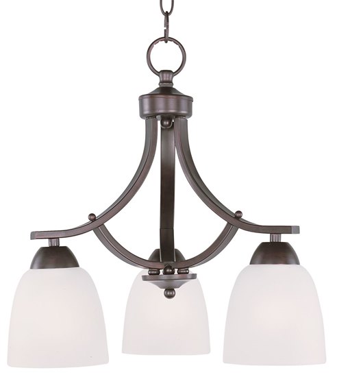 Picture of 60W Axis 3-Light Chandelier OI Frosted GLASS MB Incandescent 