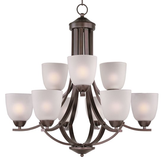 Picture of 60W Axis 9-Light Chandelier OI Frosted Glass MB Incandescent 